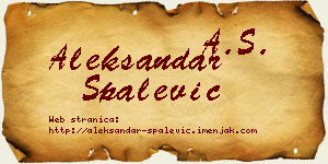 Aleksandar Spalević vizit kartica